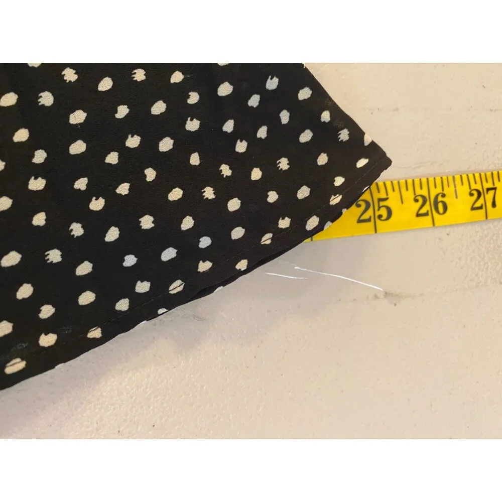 Abercrombie & Fitch Dress Black & White Polka Dot Long Sleeves Side Waist Tie XS - Picture 10 of 11